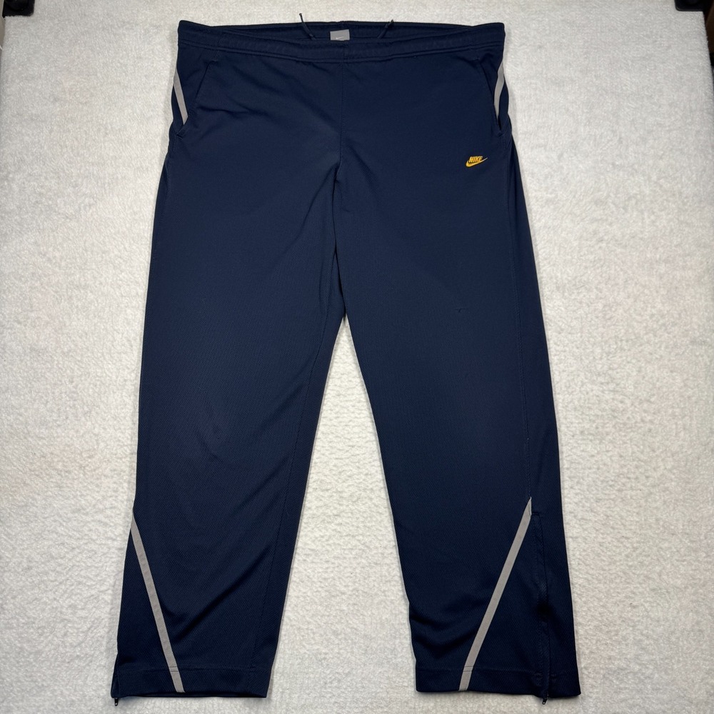 Vintage Nike Track Pants Ankle Zip Blue Men's Size XL